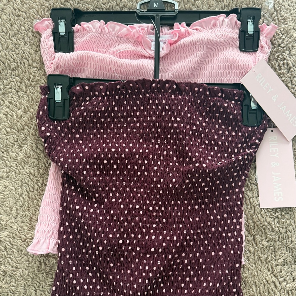 Kids Pink and Burgundy Smocked Bottoms - 2-Pack